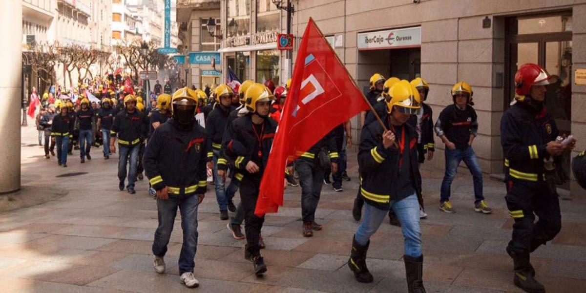 Manifestacin de bomberas y bomberos de FSC-CCOO